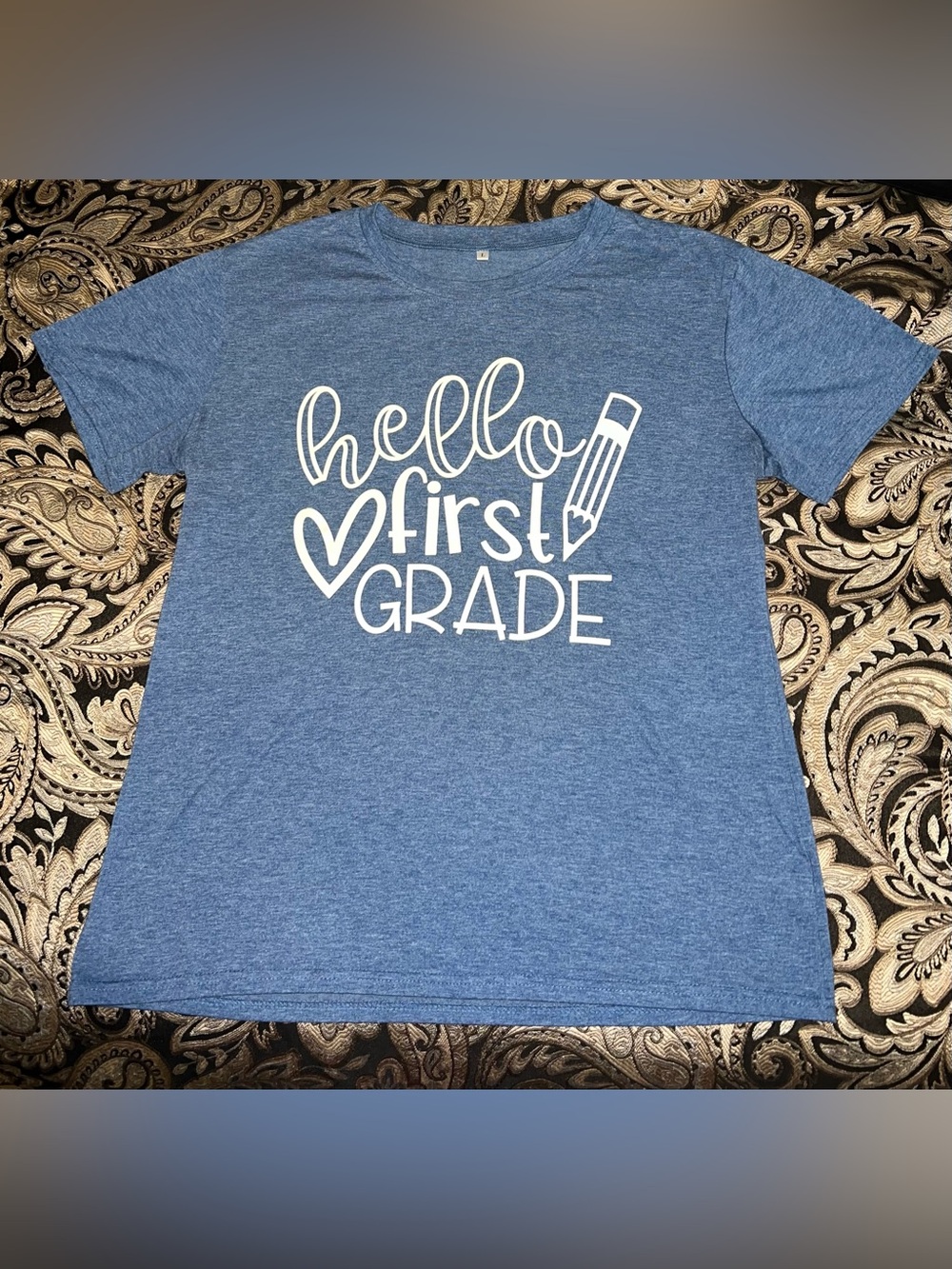 “Hello First Grade” Teacher T‑Shirt - Size Large